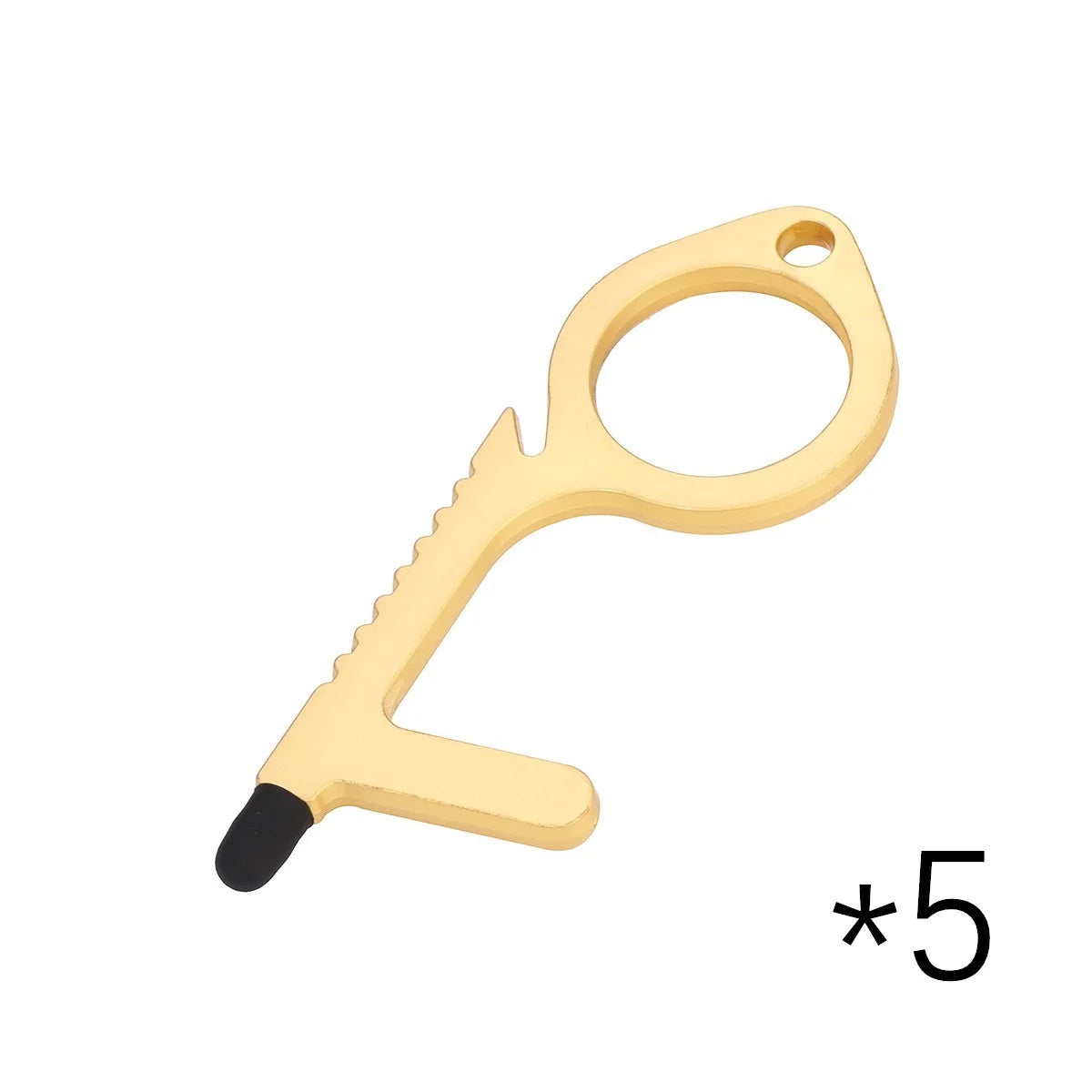 Alloy protective door opener keychain in various colours, 7.9cm in size