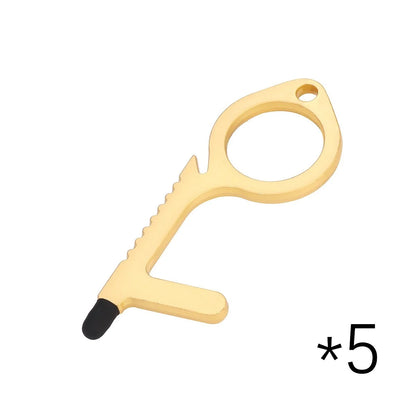 Alloy protective door opener keychain in various colours, 7.9cm in size