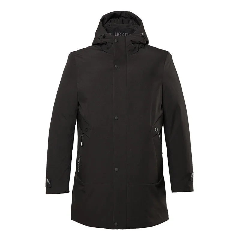 Men's polyester fibre top in Black and Green, with size options from 175 to 195, for warm everyday wear