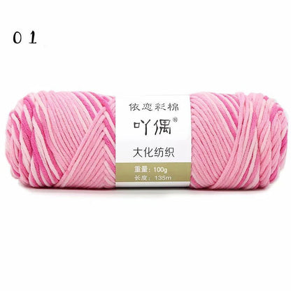 8 strands gradient milk cotton wool for hand knitting in various colours