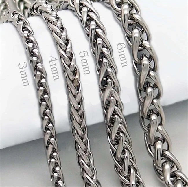 Men's stainless steel punk style chain necklace with geometric pattern