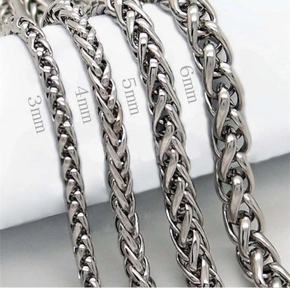 Men's stainless steel punk style chain necklace with geometric pattern