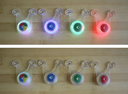 Camping safety light measuring 5.8x3.5x6cm with LED illumination and press switch