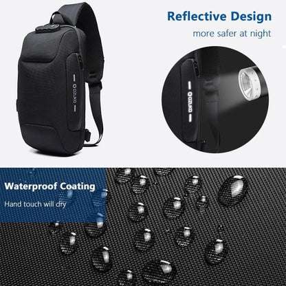 Multifunctional shoulder bag with anti-theft and waterproof features in various colours