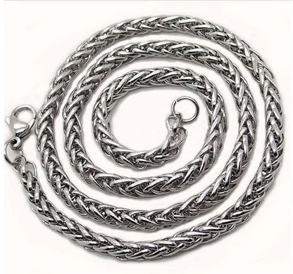 Men's stainless steel punk style chain necklace with geometric pattern