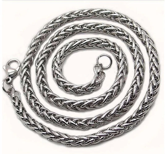 Men's stainless steel punk style chain necklace with geometric pattern
