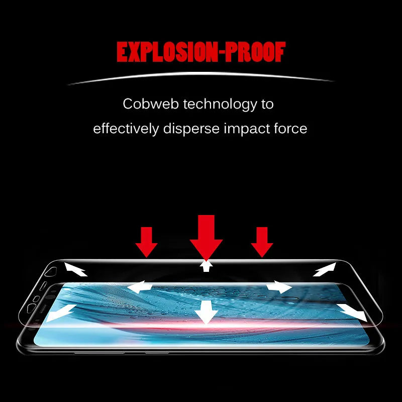Purple Light hydraulic film screen protector for Samsung Galaxy S series phones on a matte surface.