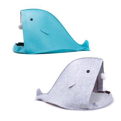 Foldable Felt Pet Nest in grey and blue, eco-friendly and washable pet bed