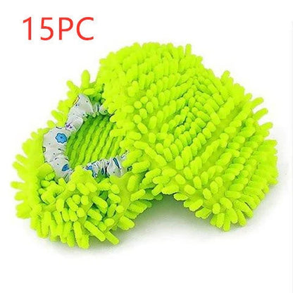 Chenille mop slippers in various colours for easy home cleaning