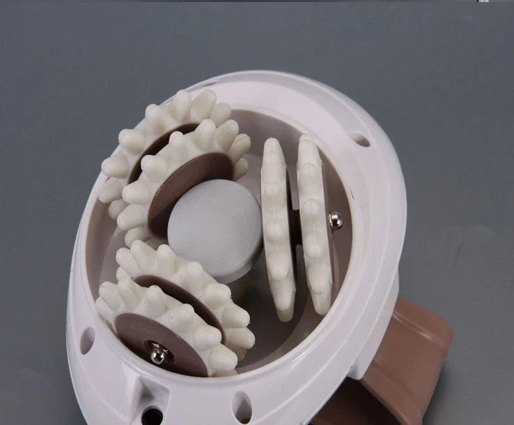 3D Electric Roller Massager for muscle shaping and relaxation in white and coffee