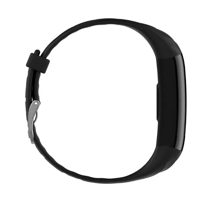 S5 smart bracelet with heart rate and step counter in black on wrist