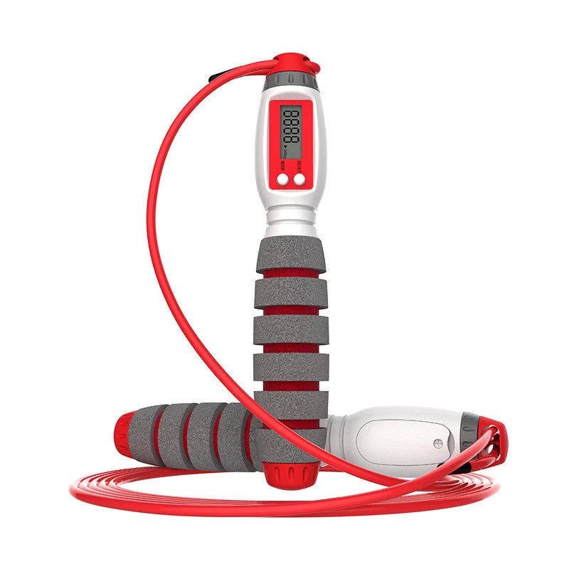 Adjustable electronic counting fitness jump rope with colour options
