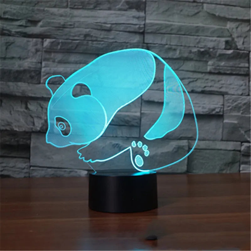 3D acrylic lamp with remote control, touch switch, USB powered, black, 183 mm wide