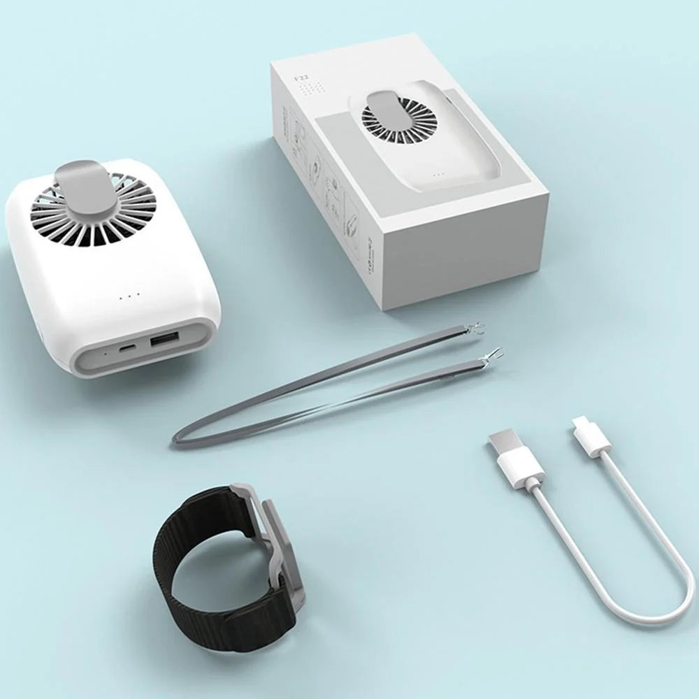 USB charging lazy sports fan in green, white, and pink