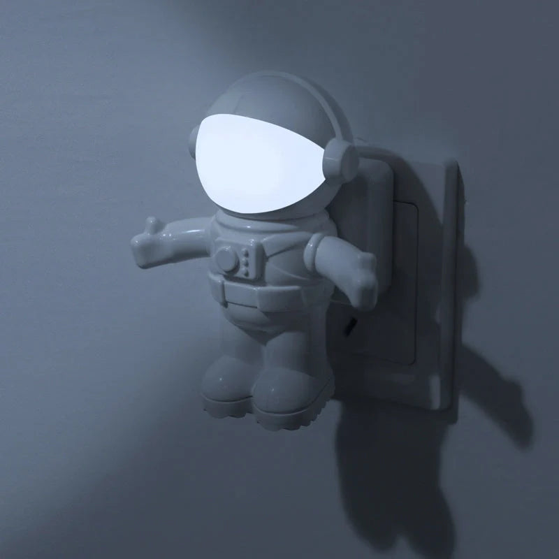 Astronaut USB Desk Lamp with flexible gooseneck arm and unique helmet switch
