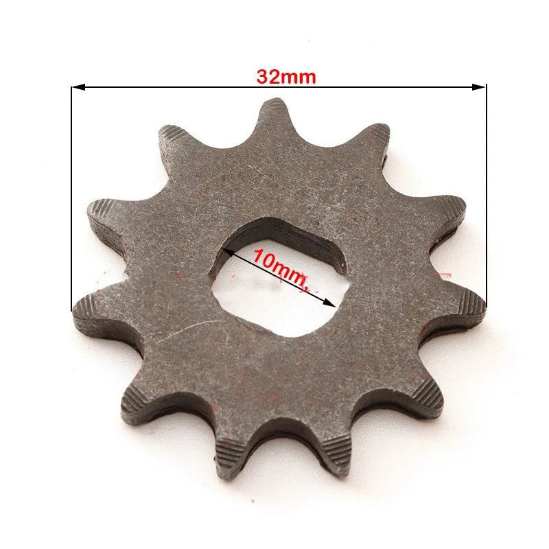 Single 11-tooth cast iron non-circular gear for a 25hT8F motorcycle chain reduction motor.