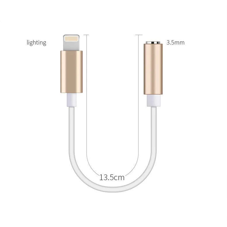 Apple Lightning to 3.5mm headphone adapter cable in black for iPhone 8-pin audio output