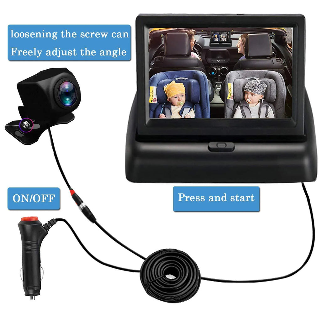 Black plastic car reversing display with 4.3 inch TFT screen, model CLT-509-1, for small car use