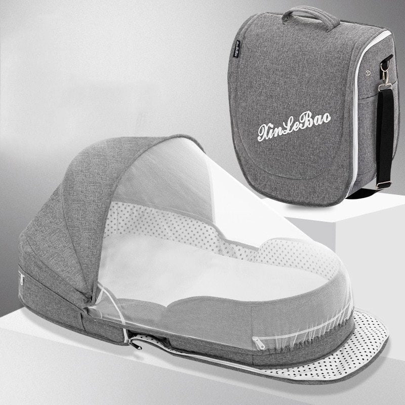 Portable folding crib with uterine bionic design for deep baby sleep