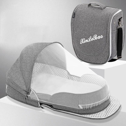 Portable folding crib with uterine bionic design for deep baby sleep