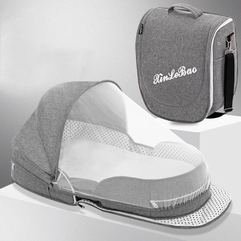 Portable folding crib with uterine bionic design for deep baby sleep