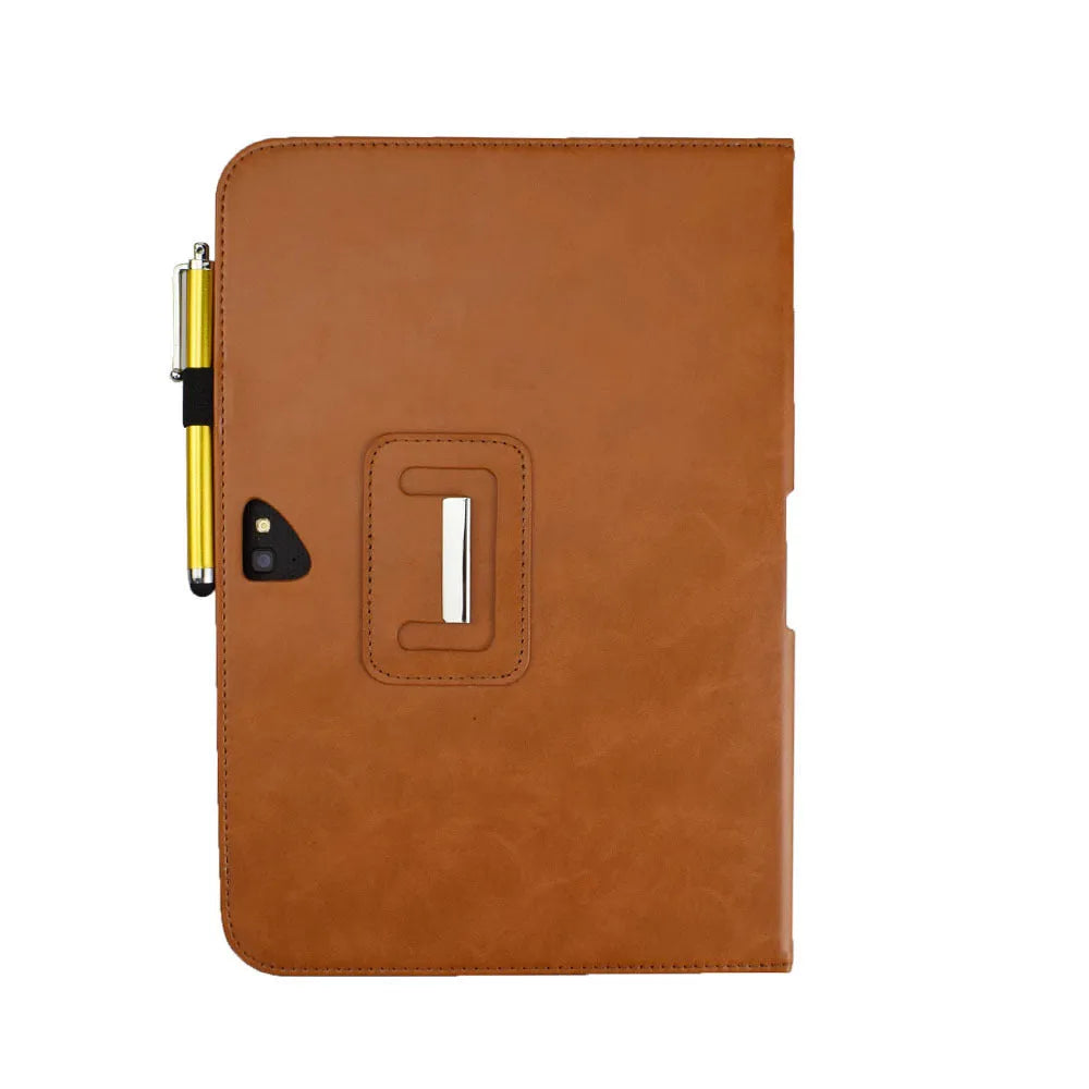 Black imitation leather PU protective back cover case with metal clip for Google Pixel Tablet 10
