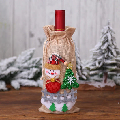 Festive Christmas wine bottle socks in vibrant holiday designs