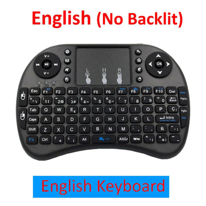 Wireless Mini Keyboard with larger touchpad and dual mouse buttons in black