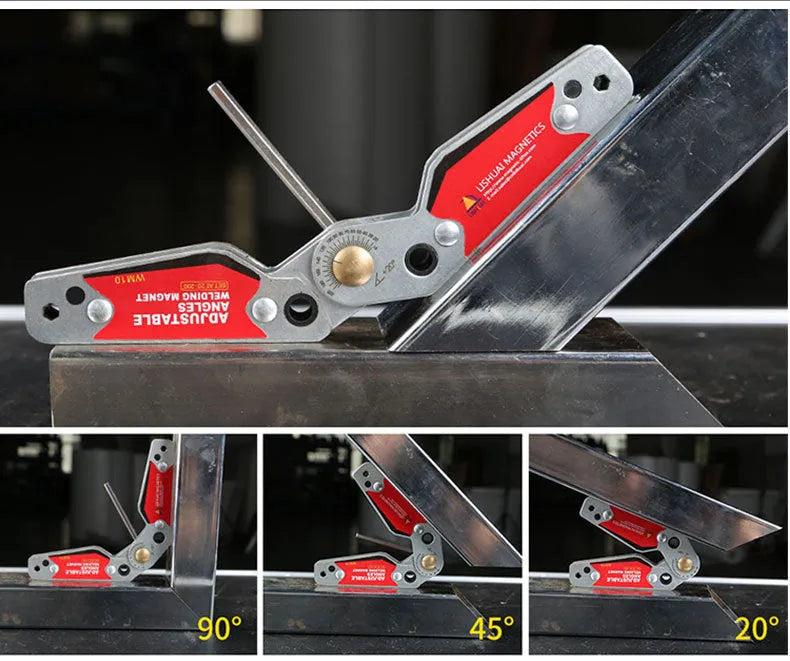 Adjustable magnetic welding positioning fixture yellow 120mm dual-head strong NdFeB