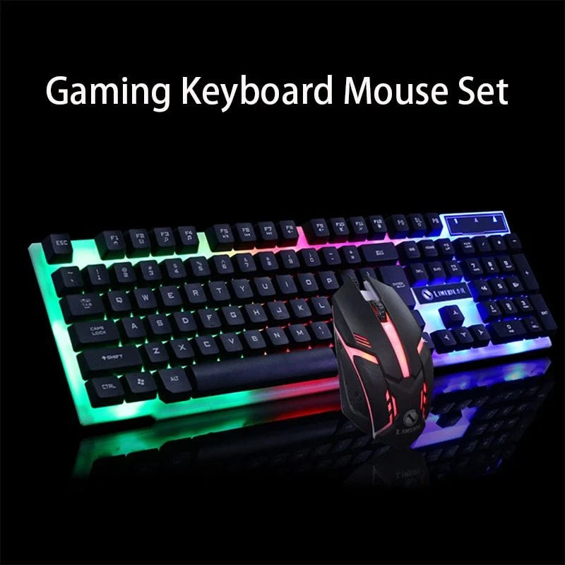 GTX300 Gaming CF LOL Keyboard Mouse Set with glowing backlit in black and white