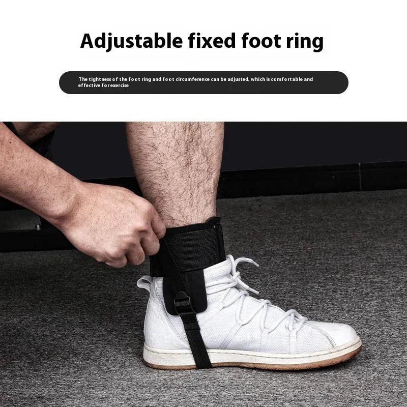 Fitness chest expander elastic belt with colour-coded sleeves indicating 100-300 pound resistance options