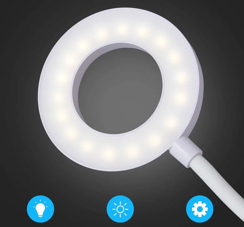 LED folding table lamp with adjustable color temperature and foldable design