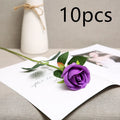 Artificial red rose bouquet 48cm long with silk cloth flower heads about 7cm diameter