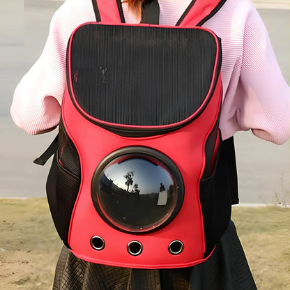 Blue Cat&Dog Astronaut Capsule Backpack, 35x36x27cm pet carrier with transparent window for secure travel