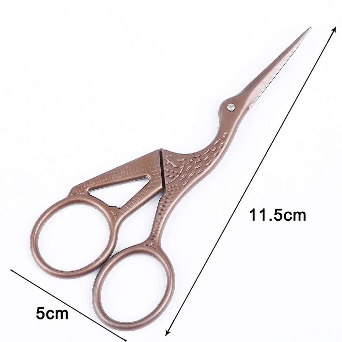 Stainless steel retro scissors in crane shape for precise cutting, available in multiple colours