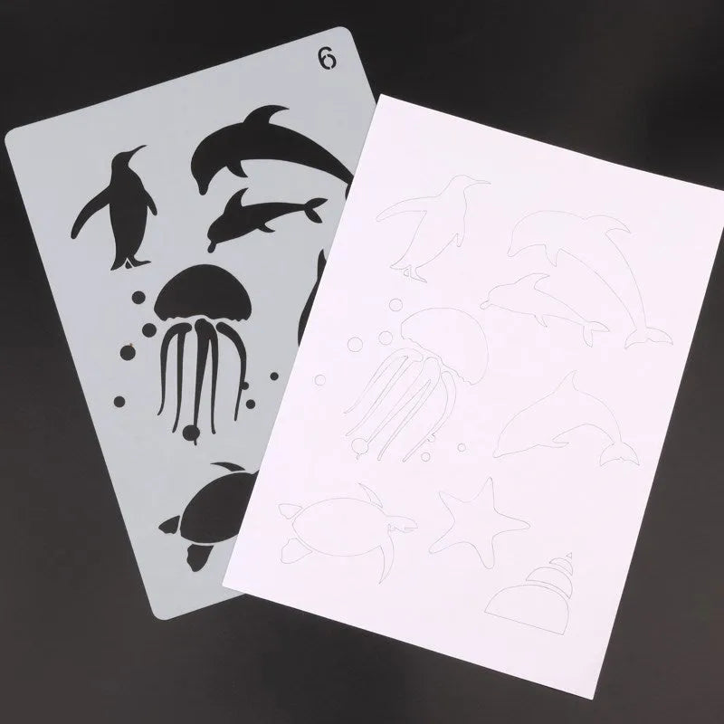 White plastic drawing stencils showing multiple style options for craft and pattern projects