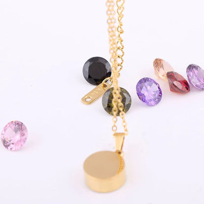 Diamond titanium steel necklace with 8 interchangeable colour options for versatile styling
