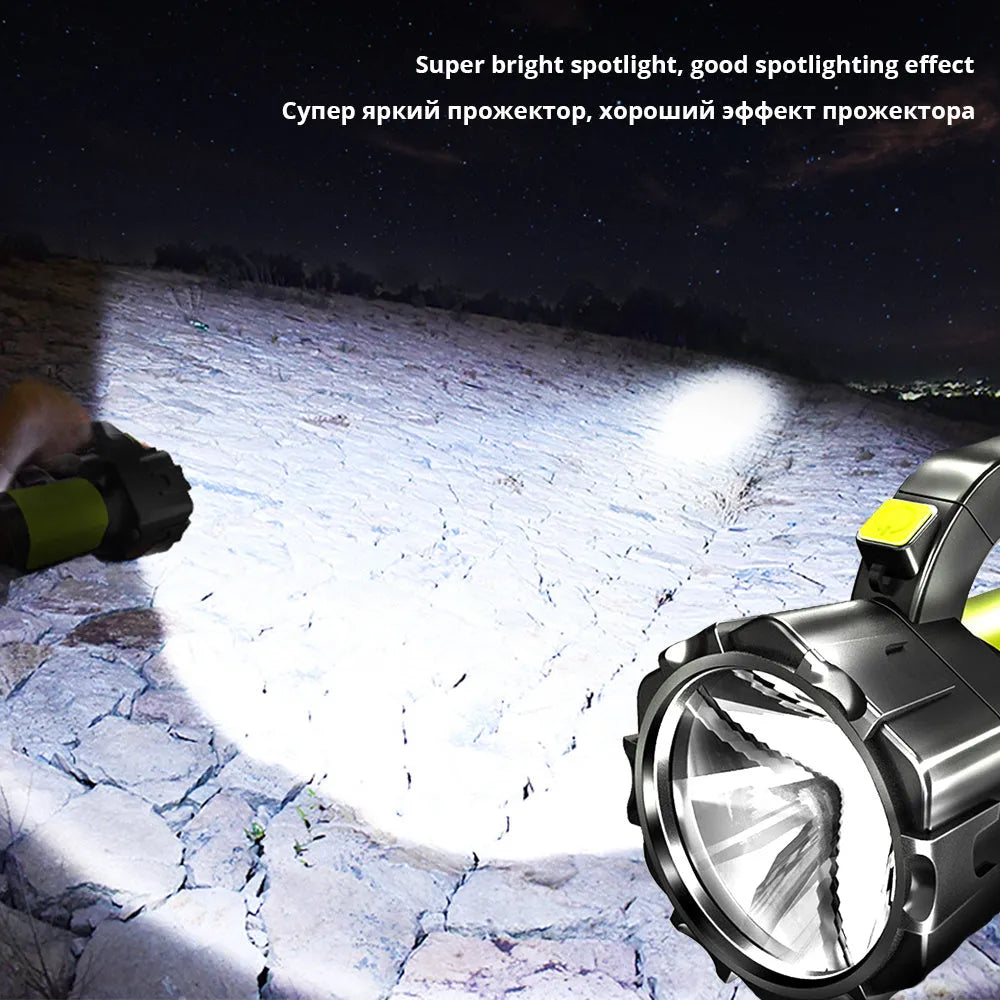 H771 portable LED camping and work light with removable battery and shoulder strap.