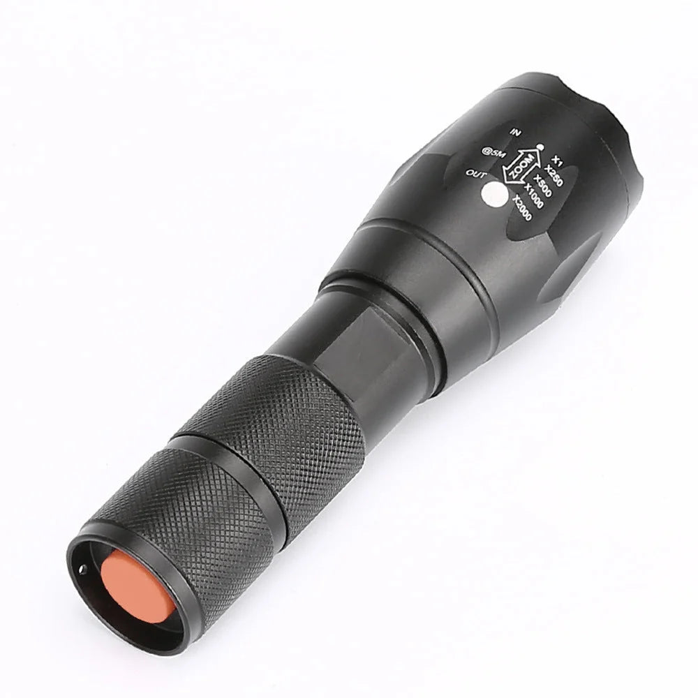 Portable Mini LED Zoom Flashlight with adjustable focus for outdoor use