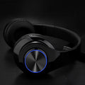 Red wireless Bluetooth headset for mobile phones with bilateral ear design and head-mounted style