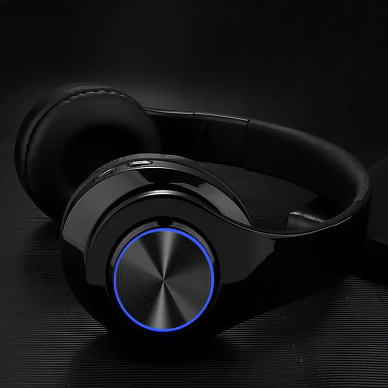 Red wireless Bluetooth headset for mobile phones with bilateral ear design and head-mounted style