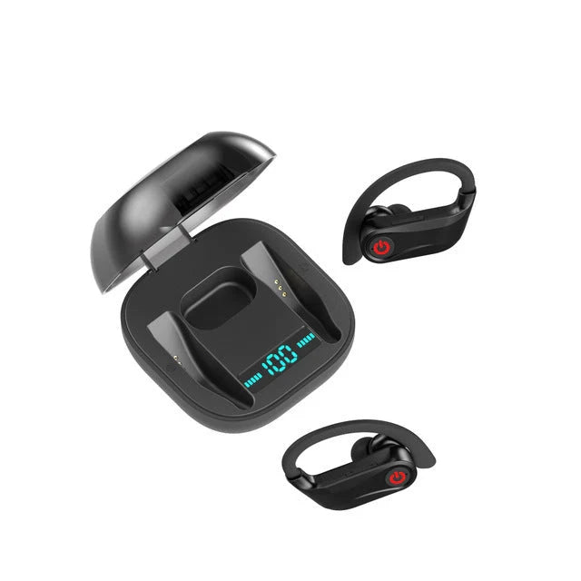 HBQ-Q62 Wireless TWS Bluetooth Headset in black with charging compartment