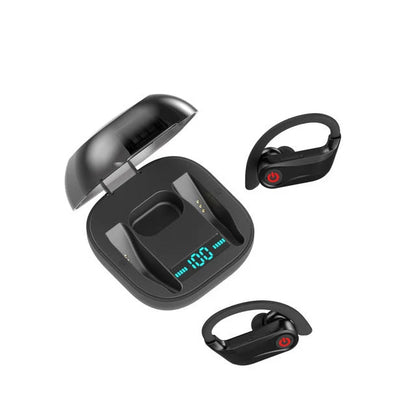 HBQ-Q62 Wireless TWS Bluetooth Headset in black with charging compartment