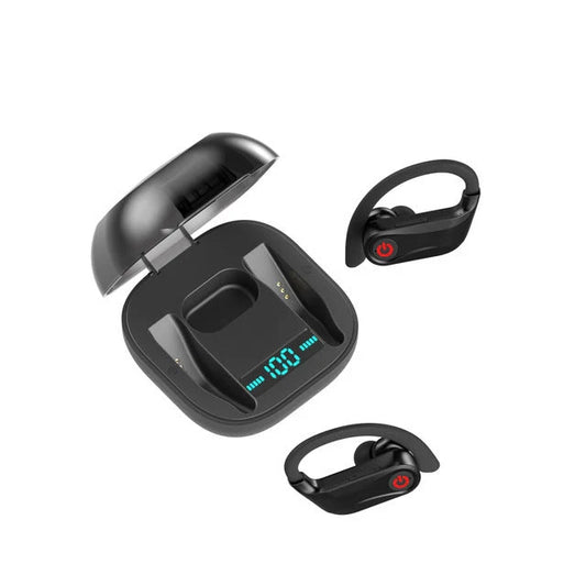 HBQ-Q62 Wireless TWS Bluetooth Headset in black with charging compartment