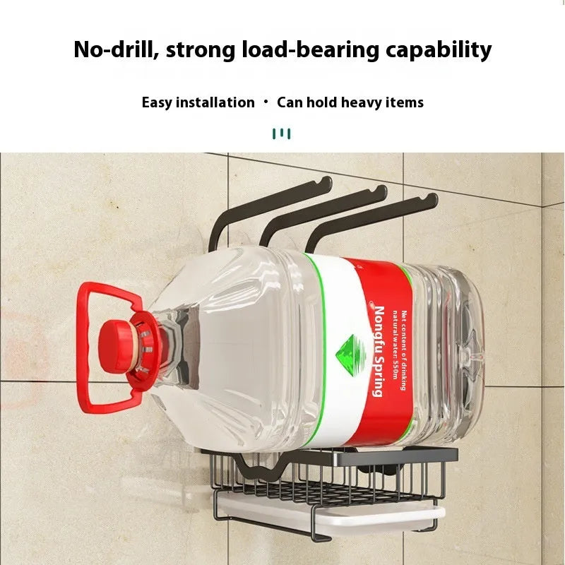 Foldable plastic kitchen storage rack for rags with wall and desktop mounting options