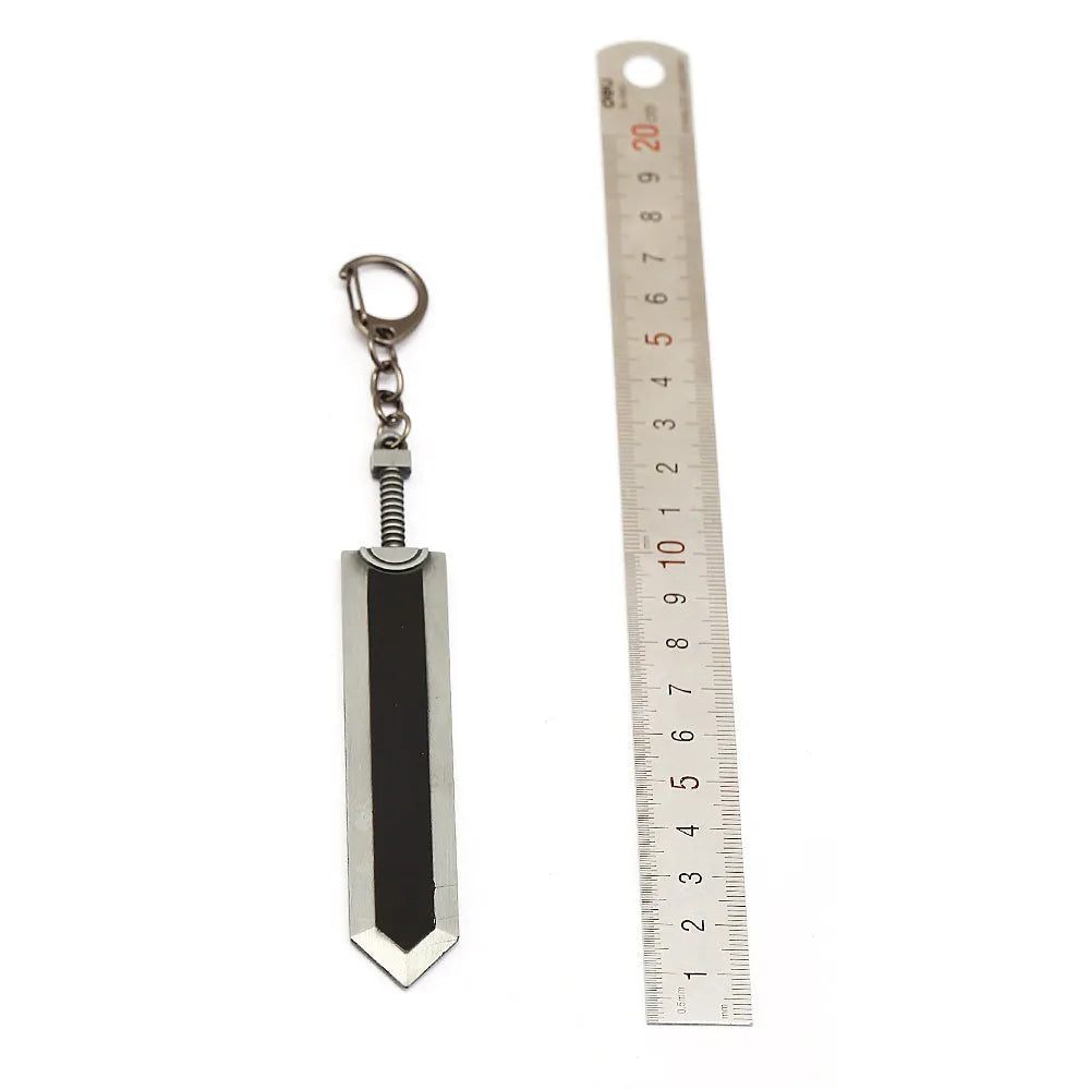 Sword Wind Legend black zinc alloy keychain pendant measuring 2.0x12 cm on a plain background