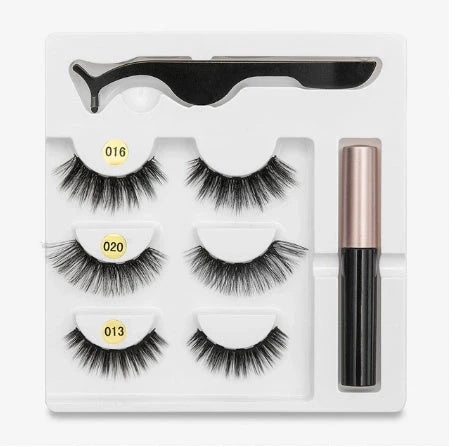 Magnetic false eyelashes set for easy, glue-free application