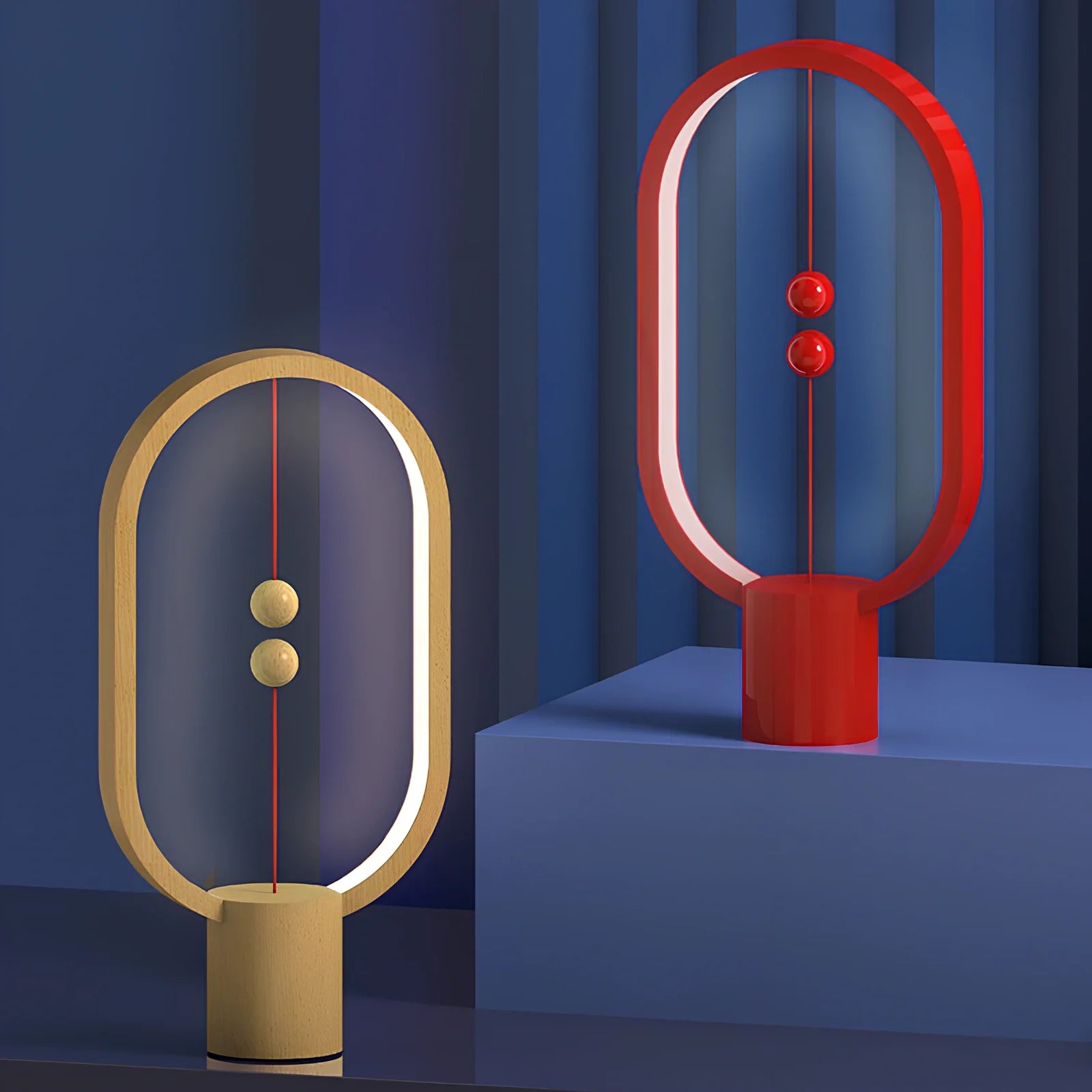 Magnetic bedside night light with ball activation system and adjustable brightness settings