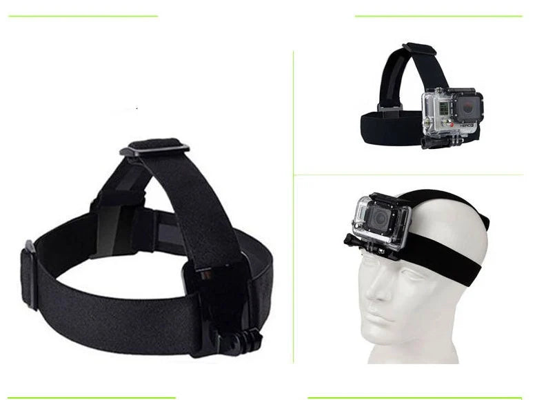 Black camera accessories kit with various mounts and straps for secure photography setup