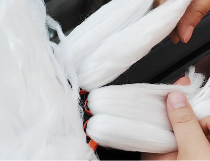 Extendable car wash brush with milk silk bristles and aluminum pole for vehicle cleaning